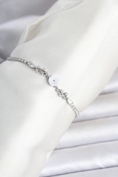 Lovesta Home Brass Silver Color Flower Model Waterway Women's Bracelet Tj-Bb8465
