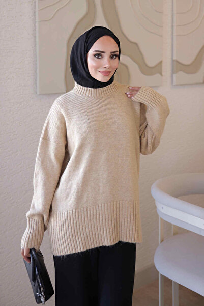 İmajButik Modest Sweaters - Brown - Oversize