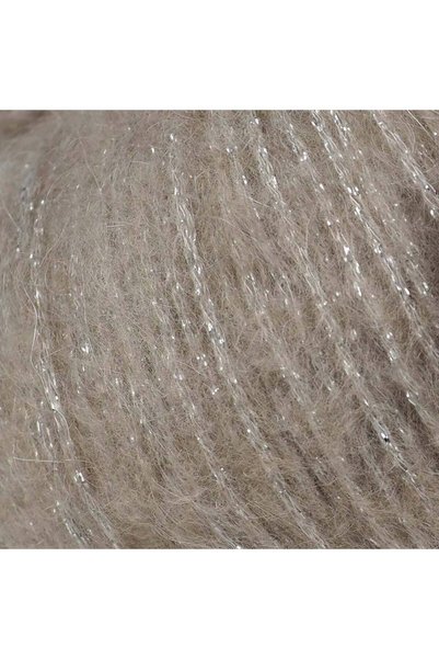 rozetti Tılsım Glitter Mohair Blended Knitting Yarn 50 Gr 192 Mt - 362-26 Mink X Silver Glitter