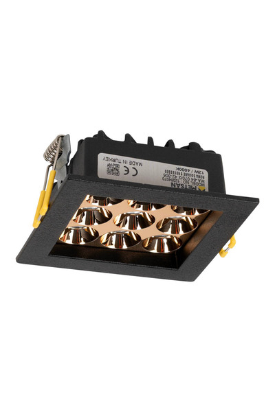 METSAN Τετράγωνο σποτ LED Roma SQ9 12W 4000K IP20, μαύρο, Metsan