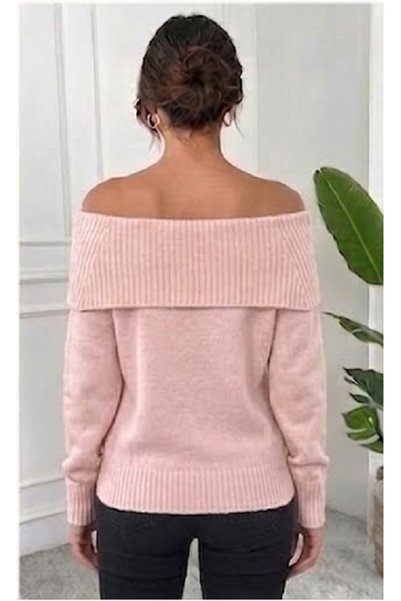 AÇELYA TEKSTİL Degaje Yaka Women's Knitwear "Is the Favorite of Every Day with Its Soft Texture and Elegance.