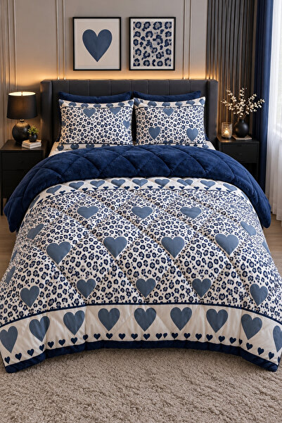 Premium | Çift Taraflı Çift Kişilik Wellsoft Yorgan Seti | 195 × 215 cm | Yorgan | 2 Yastık Kılıfı | Ev tekstili