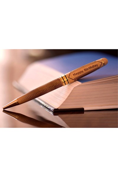 Laser Gallery Engraved Happy Birthday Wooden Pen