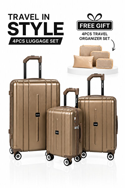 LUGGBAG مجموعة حقائب سفر TREKLINE 3 قطع N001 مقاسات 28/24/20 خامة PC لون بني ...