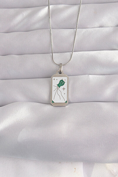 Lovesta Home 316L Steel Silver Color White Enamel Tarot Pendant Tj-Bko9048