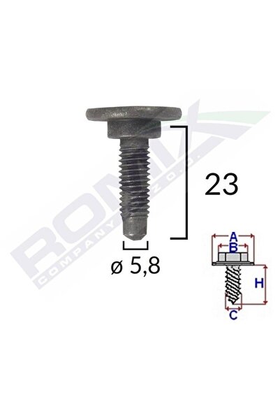 Generic SURUB FIXARE ALFA ROMEO/FIAT/CITROEN 5.8X23MM - NEGRU SET 5 BUC