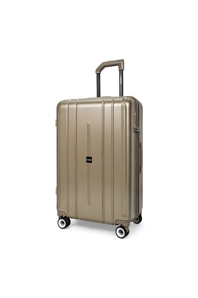 LUGGBAG طقم حقائب سفر تريكلاين من 3 قطع بأحجام 28/24/20 بوصة، مصنوع من مادة البولي كربونات بلون بني مع هدية مجانية: 4 منظمات سفر
