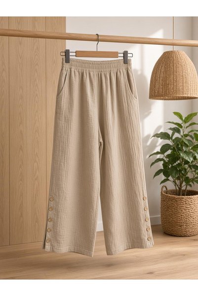 Aksoy Authentic Muslin Buttoned Trousers