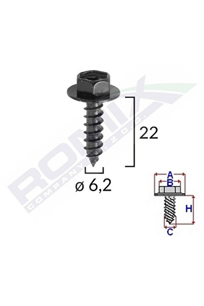 Generic SURUB FIXARE ELEMENTE MOTOR PENTRU TOYOTA 6.2X22MM SET 10 BUC
