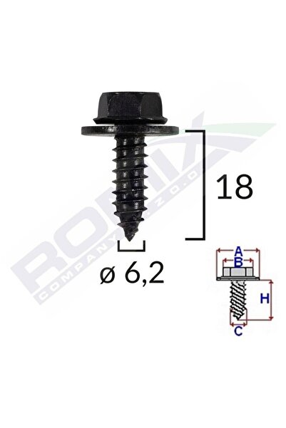 Generic SURUB FIXARE ELEMENTE EXTERIOR PENTRU TOYOTA 6.2X18MM SET 10 BUC