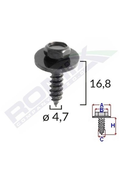 Generic SURUB UNIVERSAL FIXARE NEGRU 4.7X16.8MM SET 10 BUC