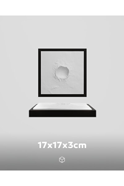 Meteor Crater, 3D Dağ Modeli, Modern, Minimalist, Ev ve Ofis Masa Dekorasyonu, Hediyelik, Sanat Eseri, 17x17cm