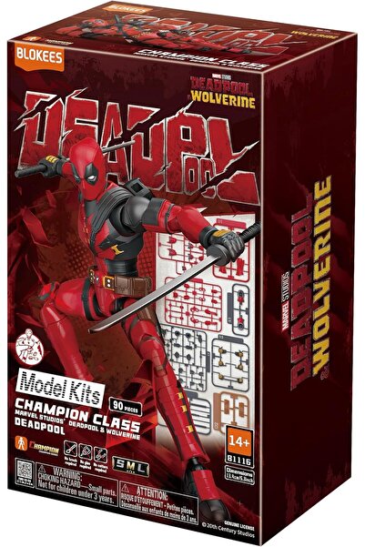 BLOKEES Deadpool 13,4 cm 14+ Model Kit Figür Hareketli Eklemli Poz Verilebili...