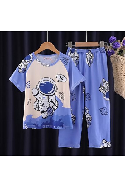 KAZUKO Boys Pajamas Summer Outer Space Astronaut Design 2 Piece Sleepwear Set...
