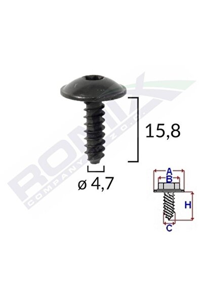 Generic SURUB FIXARE ELEMENTE ROATA PENTRU VAG 4.7X15.8MM - NEGRU SET 10 BUC