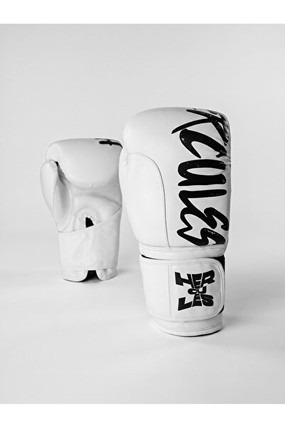 HERCULES Beyaz Siyah Profesyonel Boks ve Kickboks Eldiveni