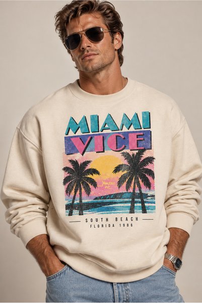 Moda Minimo Unisex Oversize 80S Sweatshirt Crew Neck Wide Fit Long Sleeve 3 T...