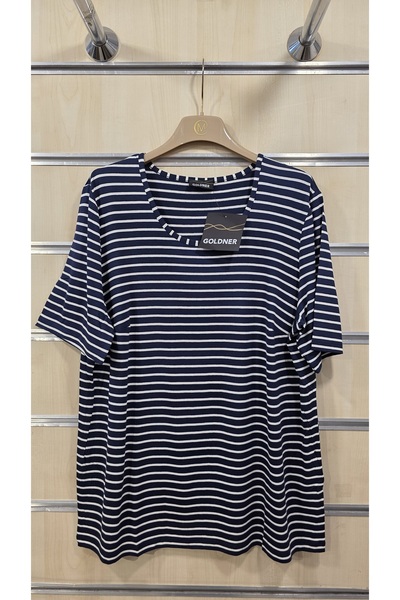 trendbysena Women's Combed Cotton Blouse with Stripe Pattern