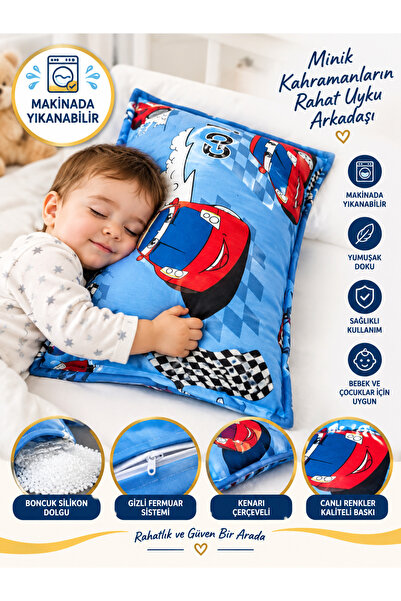 30 × 50 cm Çocuk & Bebek Yastığı – Boncuk Silikon Dolgulu