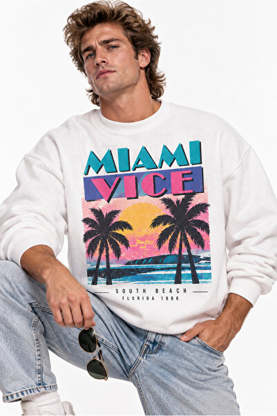 Moda Minimo Unisex Oversize 80S Sweatshirt Crew Neck Wide Fit Long Sleeve 3 T...