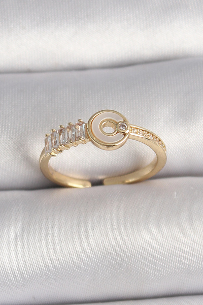 Lovesta Home Brass Gold Color Zircon Stone Adjustable Women's Ring Tj-Byk3561