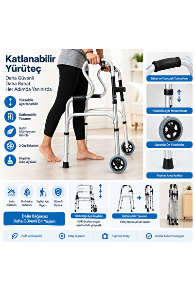 Generic Brand wheeled/rollator walker with front wheels.
