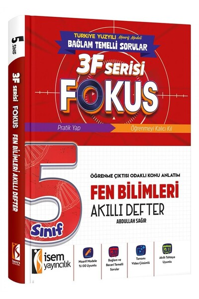 İsem Yayıncılık İsem 5. Sınıf Fokus Fen Bilimleri Akıllı Defter