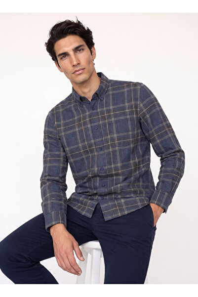WRANGLER Lacivert Erkek Regular Fit Ekose Gömlek W2620052