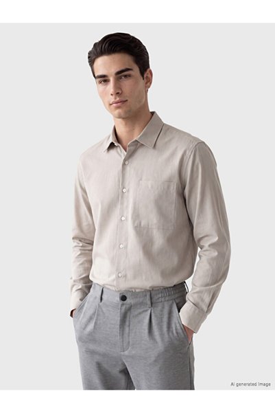 LC Waikiki Rmz Gi̇yi̇m Farkiyla Standard Fit Gabardine Men's Shirt