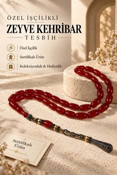 İlkbenaldim Ειδικά Χειροποίητες Χάντρες Προσευχής από Κεχριμπάρι Ζευβέ – Με Π...
