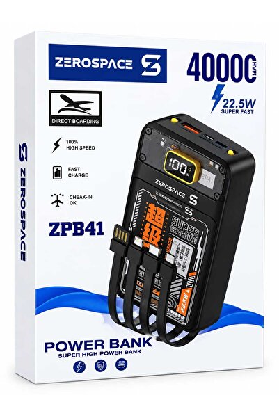 Swift Shelf بنك الطاقة ZEROSPACE ZPB41 - الميزات 🔋   السعة: 40,000 مللي أمبي...