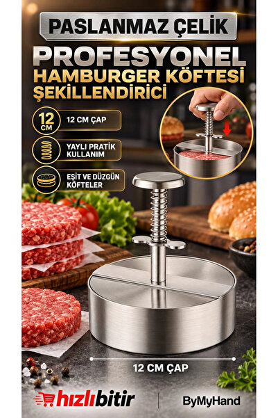 ByMyHand Paslanmaz Çelik Hamburger ve Köfte Kalıbı Hamburger Press Şekillendi...