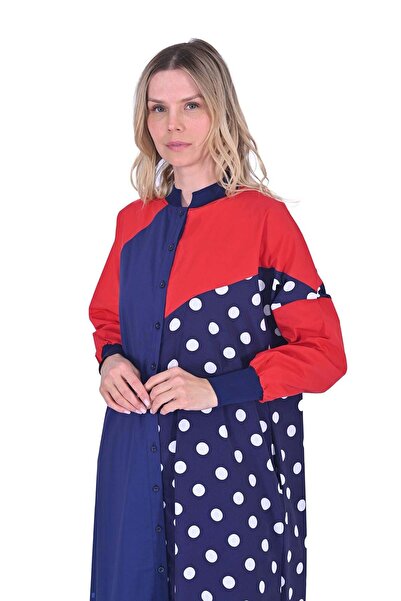Invee Polka Dot Long Shirt Red