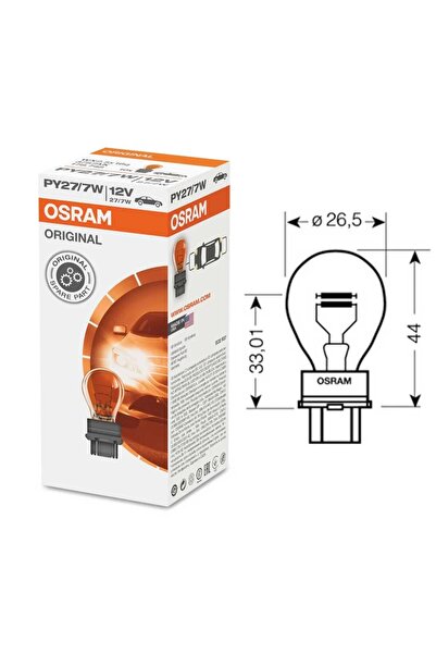 ams-OSRAM Bec 12V PY27/7W Set original 10 buc OSRAM
