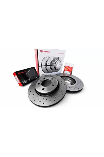 Brembo Set complet DISCURI FRÂNĂ PERFORATE Xtra și Plăcuțe față cu senzor BMW...