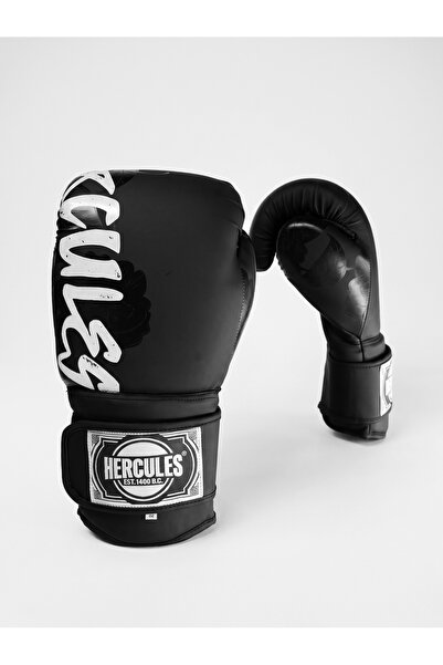 Siyah - Siyah Çiçek Desenli Profesyonel Boks ve Kickboks Eldiveni