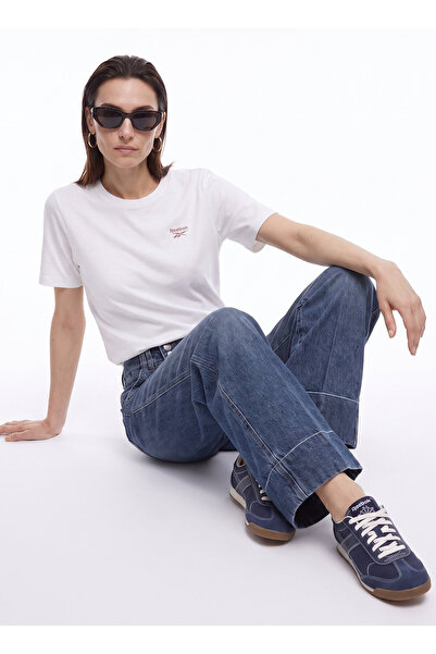 Reebok LC 7454 ID VERK TEE Ekru Bisiklet Yaka Düz Kadın T-Shirt