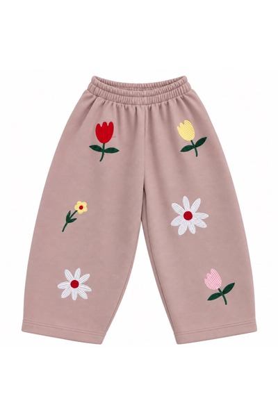 OZZY KİDS Girl's Floral Embroidered Tracksuit