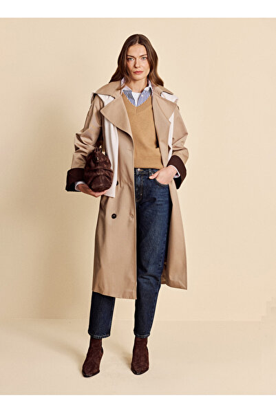 BROOKS BROTHERS Bej Kadın Trençkot BBFW26FTC001