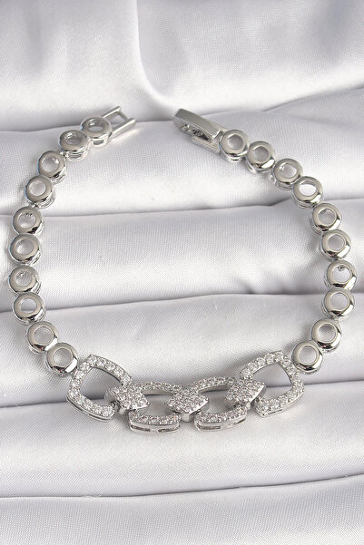 Lovesta Home Brass Silver Color Zircon Stone Circle Chain Model Women's Brace...