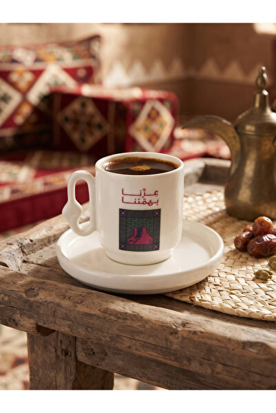VETRE طقم كوب اليوم الوطني - فنجان قهوة تركية واسبرسو سيراميك سعة 100 مل مع ص...