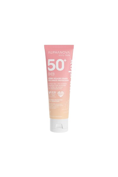 Alphanova Cremă de protecție solară pentru față cu filtru mineral SPF50+, 50 ml