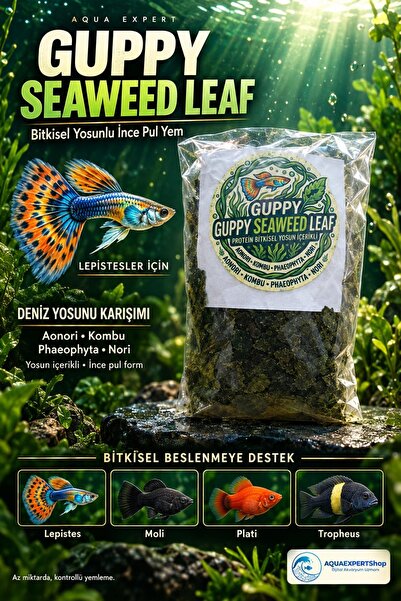 Aqua Expert Guppy Seaweed Leaf – Aonori & Kombu Yosunlu İnce Pul Lepistes ve ...