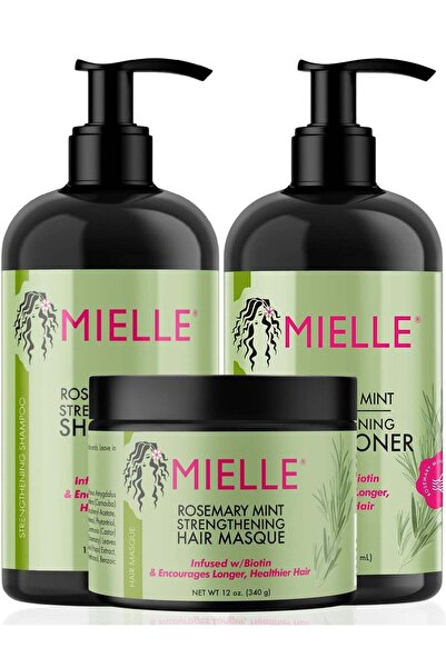 mielle organics Rosemary Mint Strengthening Set - Shampoo, Conditioner, Hair ...