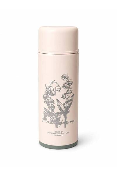 TOY LAND 500ML Glass Water Bottle with Floral Print, Protective Sleeve, Leakp...