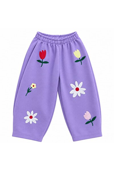 OZZY KİDS Girl's Floral Embroidered Tracksuit