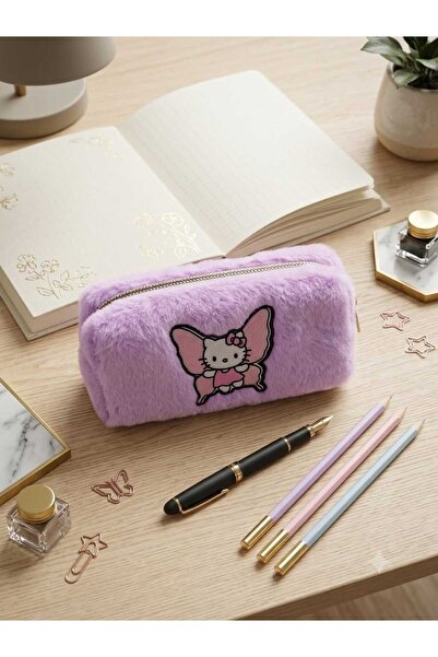 SEYFİKİRTASİYE Plush pencil box pencil holder pencil bag 6x10x19 cm medium si...