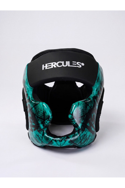 HERCULES Fight Gear Kafa Koruyucu - Siyah Turkuaz - Boks, MMA, Kickboks (Bede...
