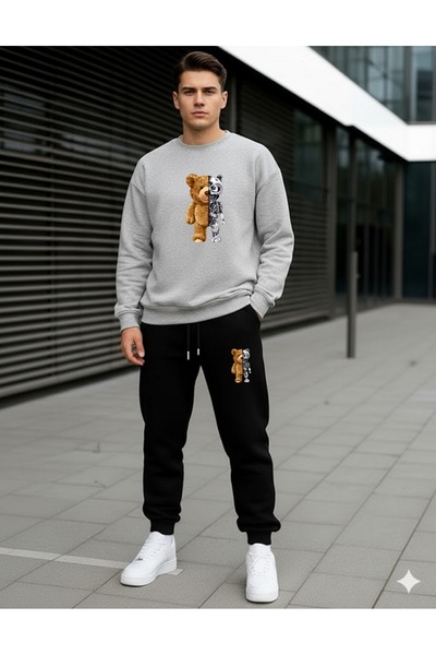 x-compass life Unisex Winter Sweatshirt Two Threaded Tracksuit Set Oversize C...