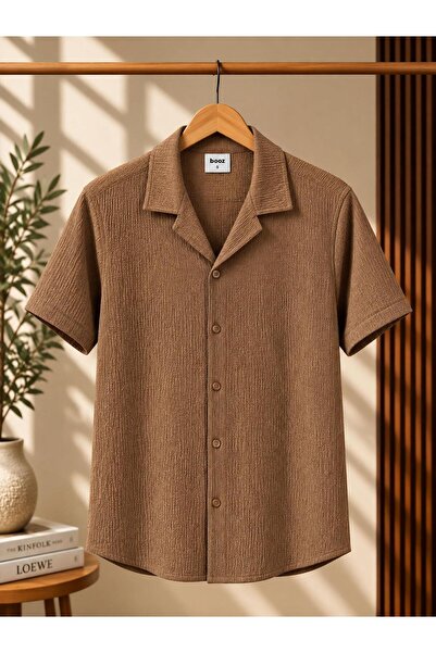 CLASSİCS MEN Men's Patterned Cotton Summer Short Sleeve Shirt
